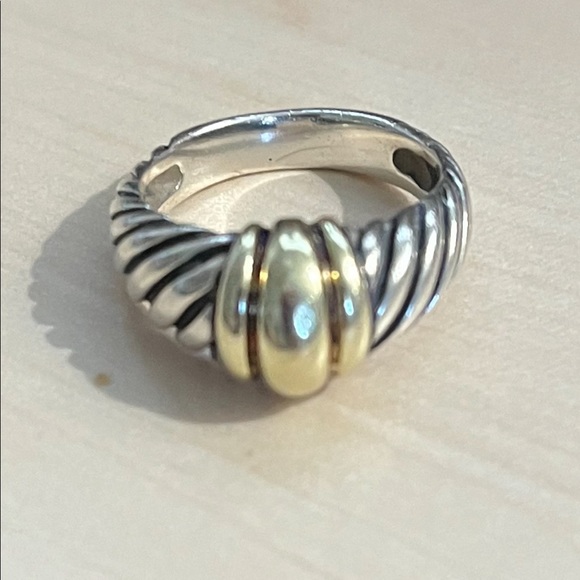 David Yurman Classic Silver/Gold Dome Ring - Picture 1 of 2